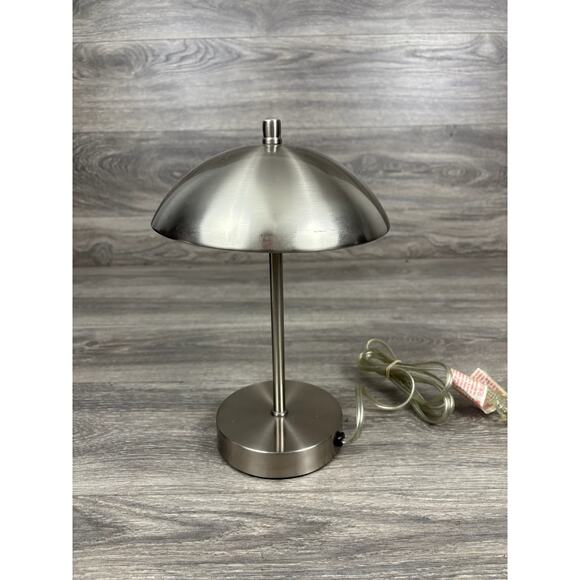 Stainless Steel Touch Lamp Mushroom Dome Saucer Atomic Space Age MCM 13” Tall - Picture 1 of 6